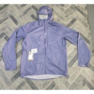 New Salomon Bonatti Cross Wind Jacket Hoodie Men’s Size LARGE Blue GRANITE